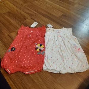 Carter's Infant Girls 1 piece Rompers 9 months